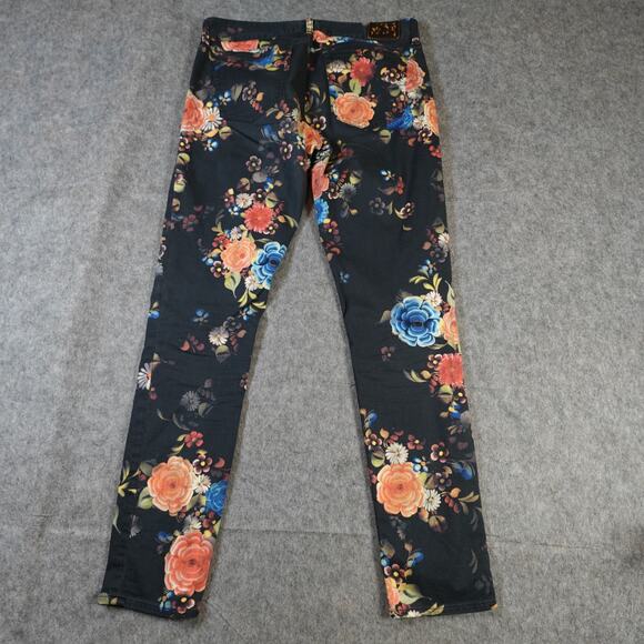 Ralph Lauren Jeans Womens 2 Vintage Blue Label Floral Lace Up Straight Leg Denim - Picture 9 of 11